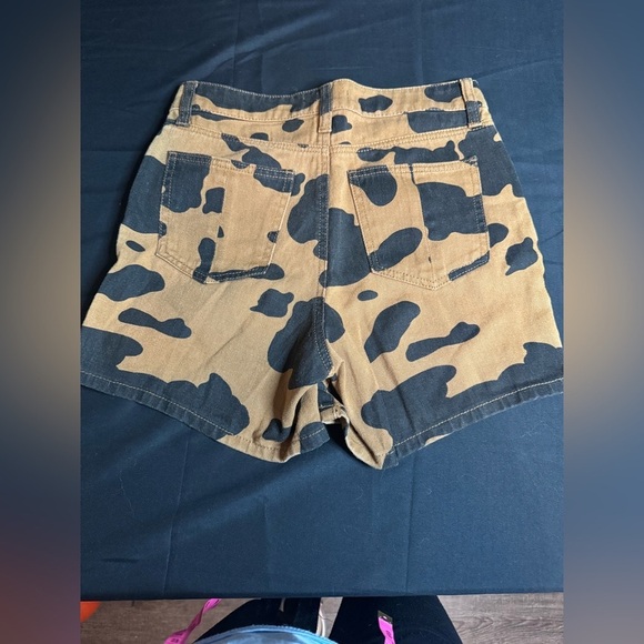 Urban Outfitters Women's Cow print Shorts - Black and Tan - Picture 3 of 6